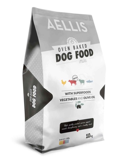 Aellis Oven Baked Mix 10kg Ξηρά Τροφή για Ενήλικους Σκύλους με Αρνί, Κοτόπουλο, Μοσχάρι και Ψάρια